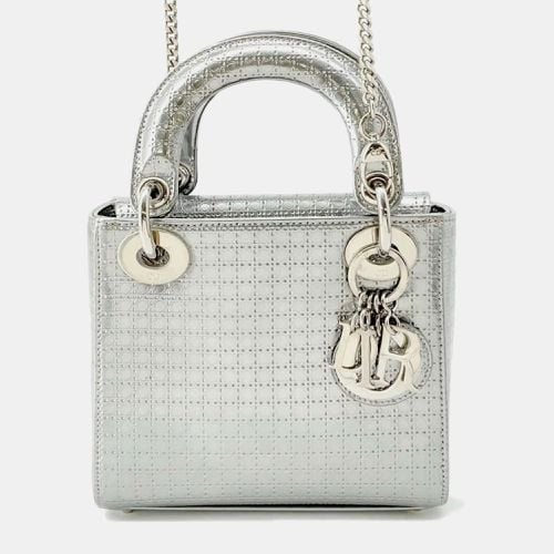 Leather Microcannage Mini Lady Top Handle Bags - Dior - Modalova