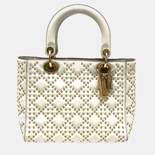 Leather Studded Medium Lady Top Handle Bags - Dior - Modalova