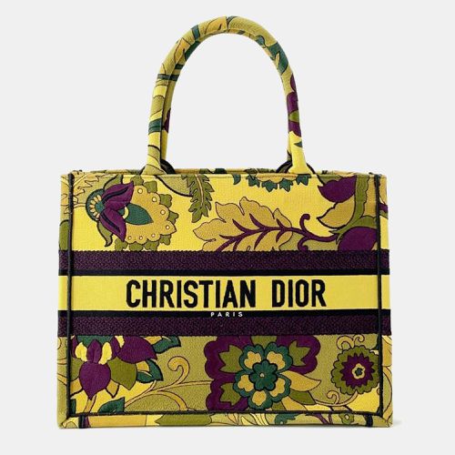 Yellow/ Canvas Medium Book Tote Bag - Dior - Modalova