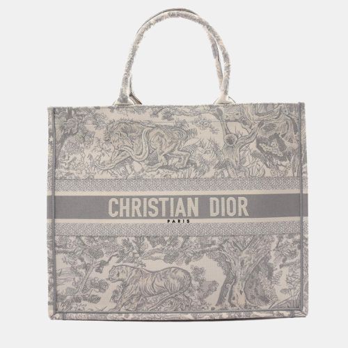 Ivory Embroidered Canvas Large Book Tote Tote Bag - Dior - Modalova