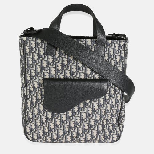 Canvas and Leather Oblique Jacquard Saddle Tote Bag - Dior - Modalova