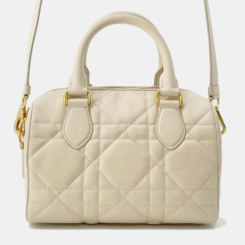 Dusty Ivory Calf Leather Macrocannage Groove 20 Small Handbag - Dior - Modalova