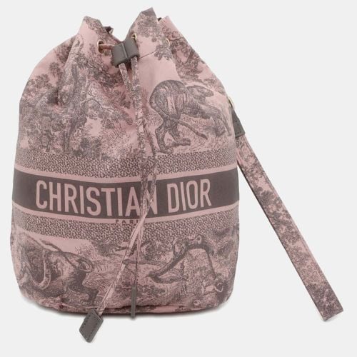 Pink/ Technical Fabric Embroidered Toile De Jouy Sauvage Travel Pouch - Dior - Modalova