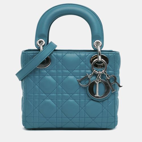 Teal Lambskin Cannage Mini Lady Bag - Dior - Modalova