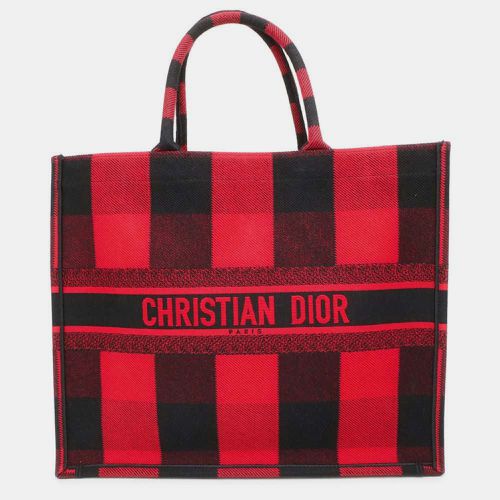 Red/ Canvas Book Tote Check Pattern Size Large - Dior - Modalova