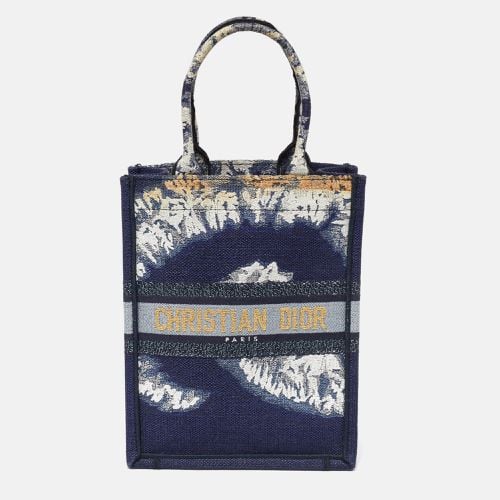 White Tie Dye Canvas Mini Vertical Book Tote - Dior - Modalova