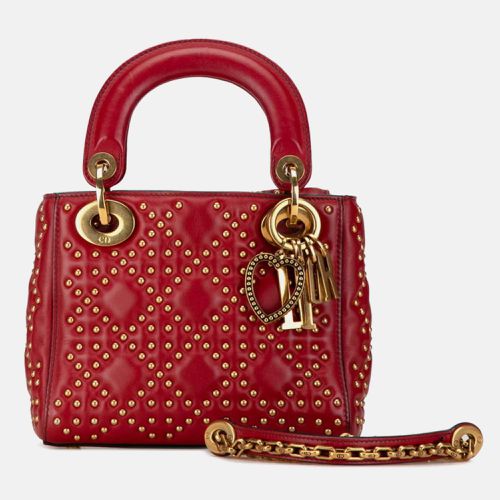 Leather Small Studded Lady Tote Bag - Dior - Modalova