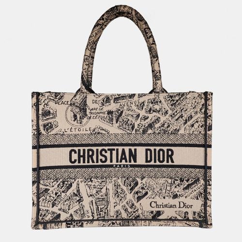 Christian Black and Medium Plan de Paris Embroidery Book Tote bag - Dior - Modalova