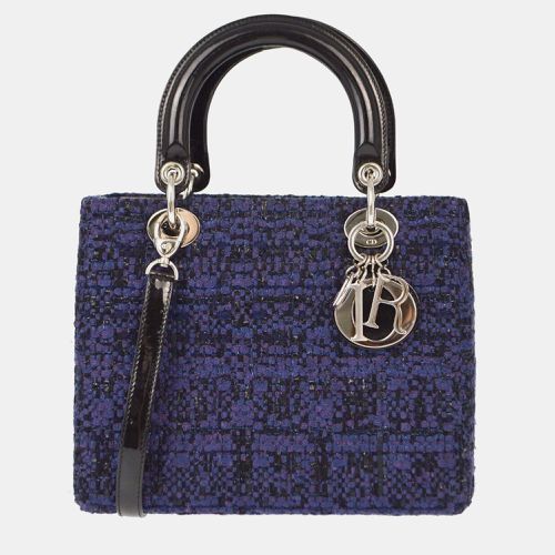 Christian Navy and Tweed Lady Handbag - Dior - Modalova