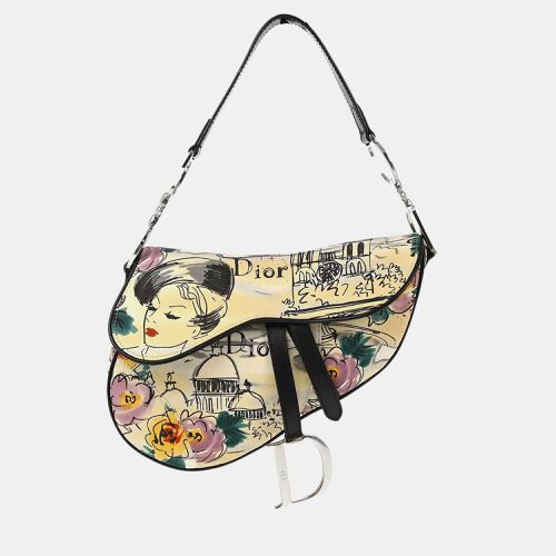 Christian Ivory Canvas Saddle Handbag - Dior - Modalova