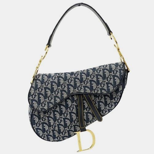 Canvas Navy Trotter Saddle Handbag - Dior - Modalova