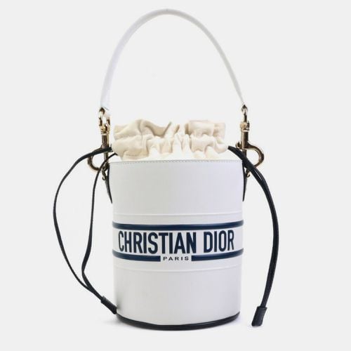 Christian leather navy gold Vibe Micro Bucket handbag - Dior - Modalova