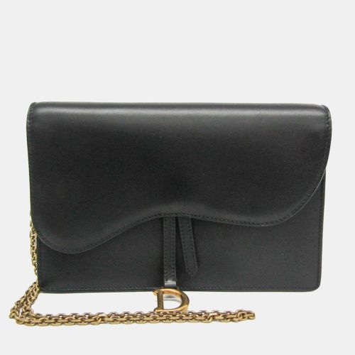 Christian Saddle Leather Chain/Shoulder Wallet Bag - Dior - Modalova