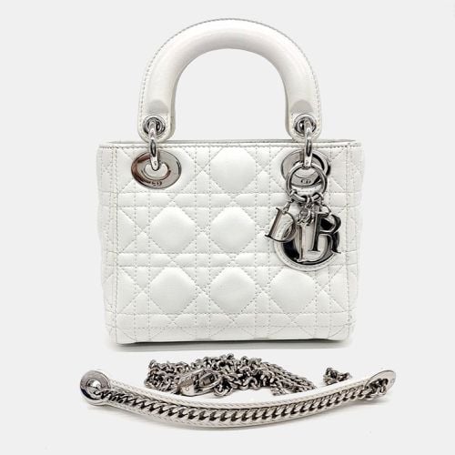 Dior White Leather Lady Mini Bag - Dior - Modalova