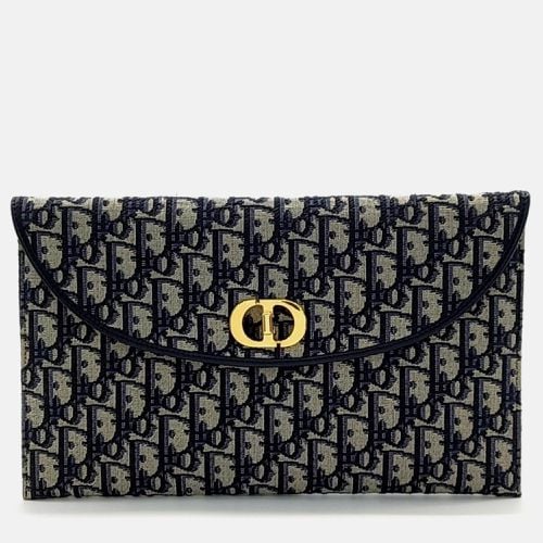 Navy Blue Fabric Oblique 30 Montaign Avenue Flap Pouch Bag - Dior - Modalova