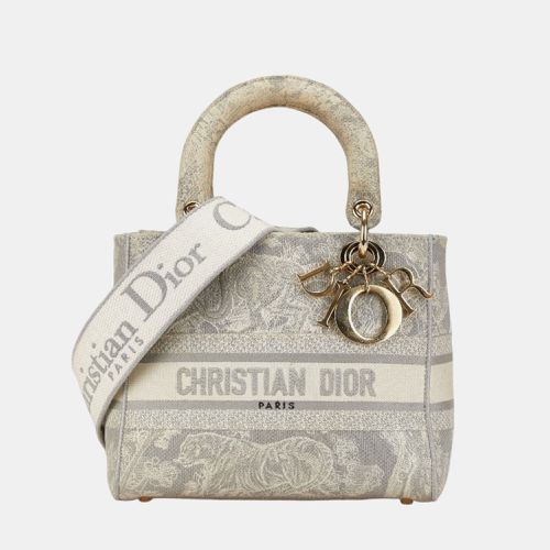 Christian White Jacquard Lady Dee-Lite Handbag - Dior - Modalova