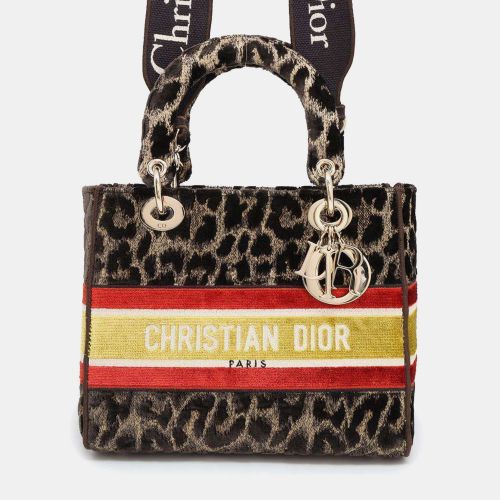 Leopard Velour Medium Lady D-Lite Handbag - Dior - Modalova