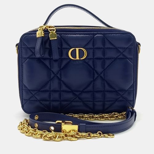 Dior Blue Leather Caro Box Bag - Dior - Modalova