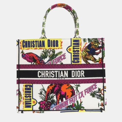 Christian White Canvas Book Large Tote Bag - Dior - Modalova