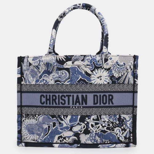 Navy Canvas Embroidered Book Tote Medium Tote Bag - Dior - Modalova