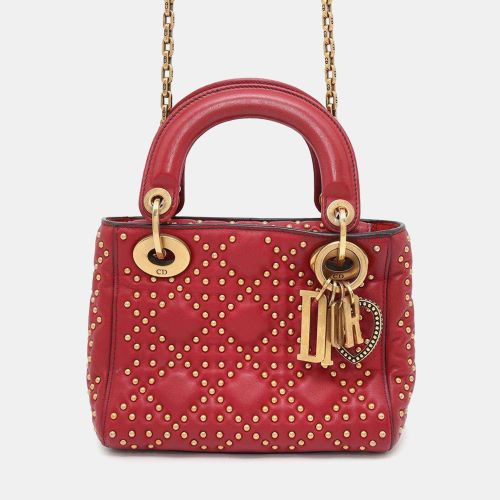 Leather Mini Studded Supple Lady Tote Bag - Dior - Modalova