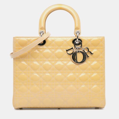 Patent Leather Large Cannage Lady Tote Bag - Dior - Modalova