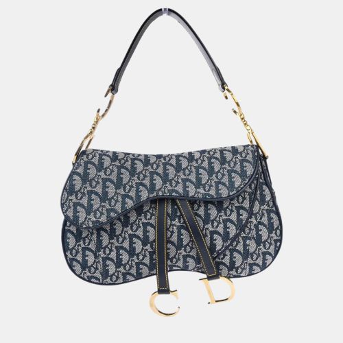 Christian Navy Double Saddle Trotter Handbag - Dior - Modalova