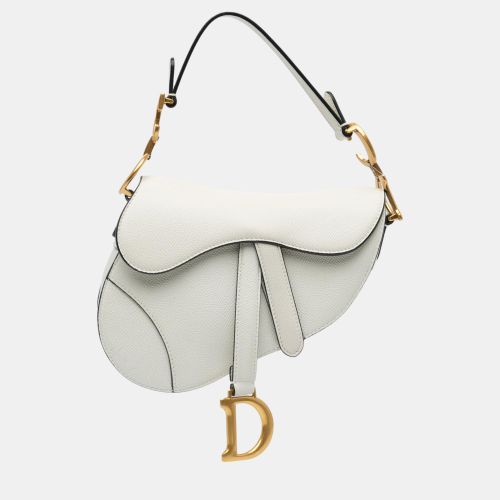 Dior White Mini Leather Saddle Bag - Dior - Modalova