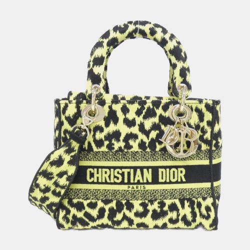 Yellow Canvas Mizza Lady D-Lite Medium Handbag - Dior - Modalova