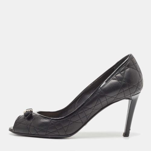 Leather and Patent Peep Toe Pumps Size 38 - Dior - Modalova