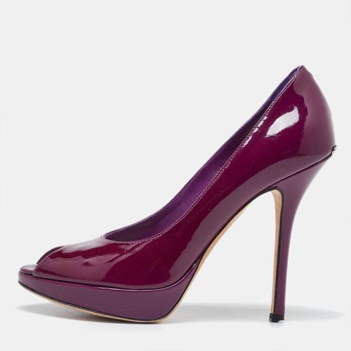 Patent Leather Miss Peep Toe Platform Pumps Size 36 - Dior - Modalova