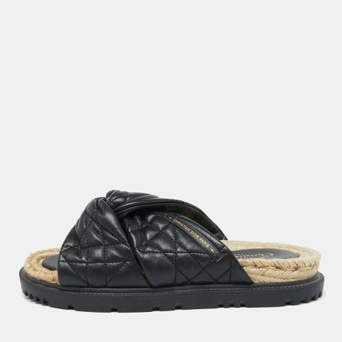 Cannage Quilted Leather D-Twist Espadrille Flat Sandals Size 39 - Dior - Modalova