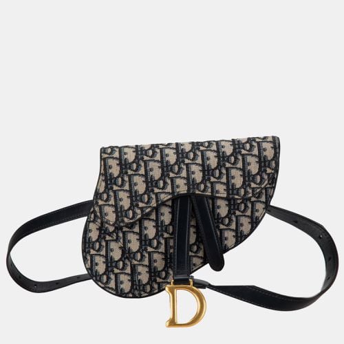 Dior Blue Oblique Saddle Belt Bag - Dior - Modalova