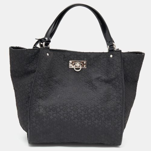 Monogram Canvas And Patent Leather Tote - Dkny - Modalova