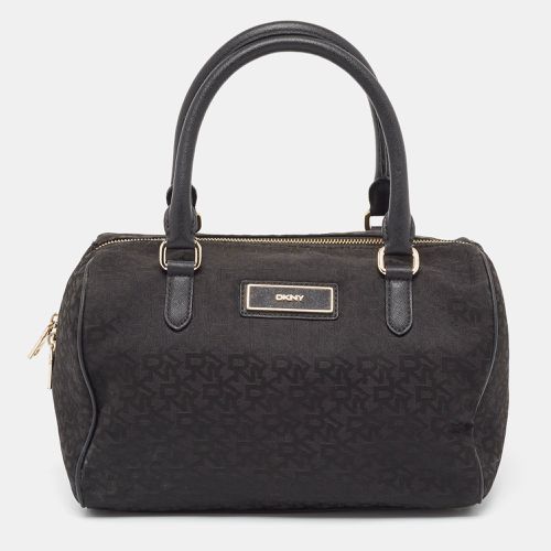 Monogram Canvas and Leather Logo Satchel - Dkny - Modalova