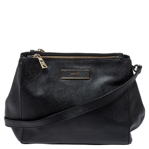 Leather Double Zip Shoulder Bag - Dkny - Modalova