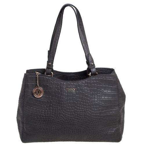 Crocodile Embossed Leather Tote - Dkny - Modalova