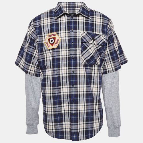 Tartan Jersey and Cotton Shirt XL - Dsquared2 - Modalova