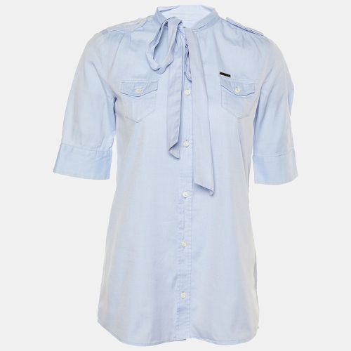 Cotton Bow Tie Button Front Shirt M - Dsquared2 - Modalova