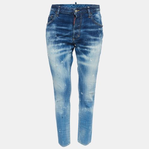 Washed & Distressed Denim Skinny Dan Jeans S - Dsquared2 - Modalova