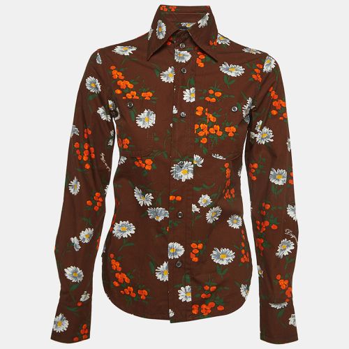 Flowers Print Cotton Full Sleeve Shirt S - Dsquared2 - Modalova