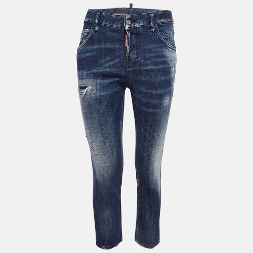 Distressed Denim Cropped Jeans S Waist 33" - Dsquared2 - Modalova