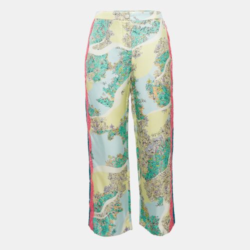 Printed Satin Lace Trim Trousers S - Emilio Pucci - Modalova