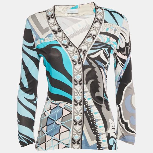 Printed V Neck Jersey Blouse M - Emilio Pucci - Modalova