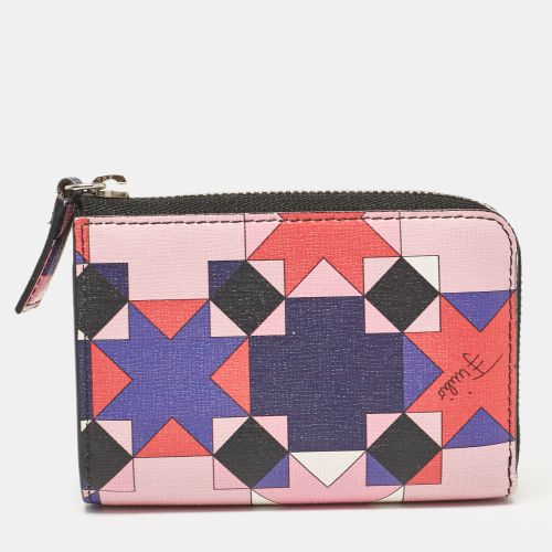 Printed Leather Zip Compact Wallet - Emilio Pucci - Modalova