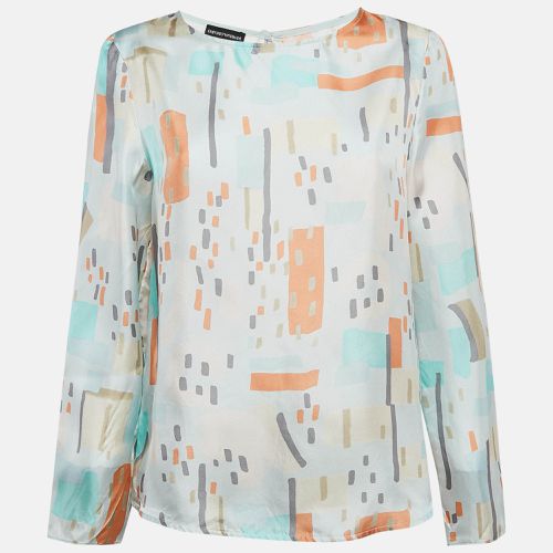 Geometric Print Silk Blouse M - Emporio Armani - Modalova