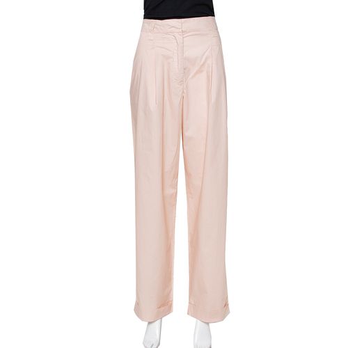 Pale Cotton Wide Leg Trousers L - Emporio Armani - Modalova