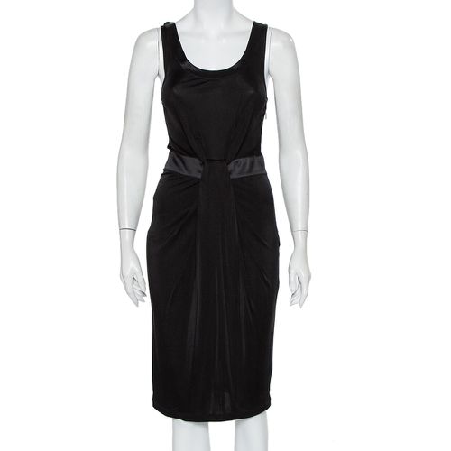 Knit Contrast Trim Draped Detail Sleeveless Midi Dress S - Emporio Armani - Modalova