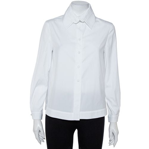 Cotton Extended Collar Detail Button Front Boxy Shirt M - Emporio Armani - Modalova