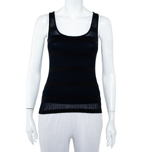 Navy Blue & Knit Crossback Detail Tank Top S - Emporio Armani - Modalova